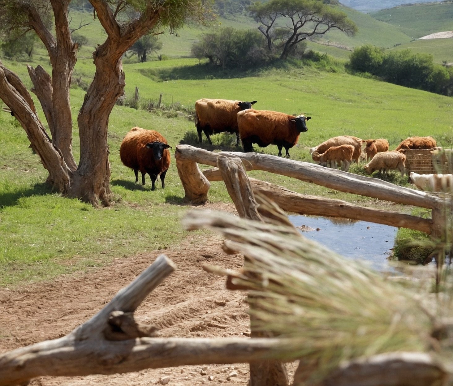 Ovejas sanas en el pasto